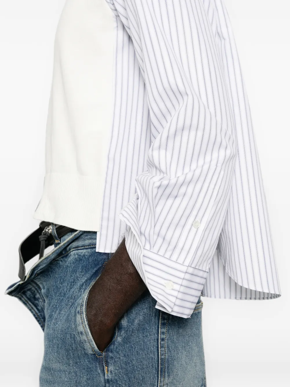 sacai Trui met gestreept vlak Wit