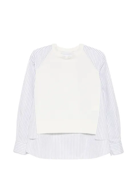 sacai striped-panel sweater