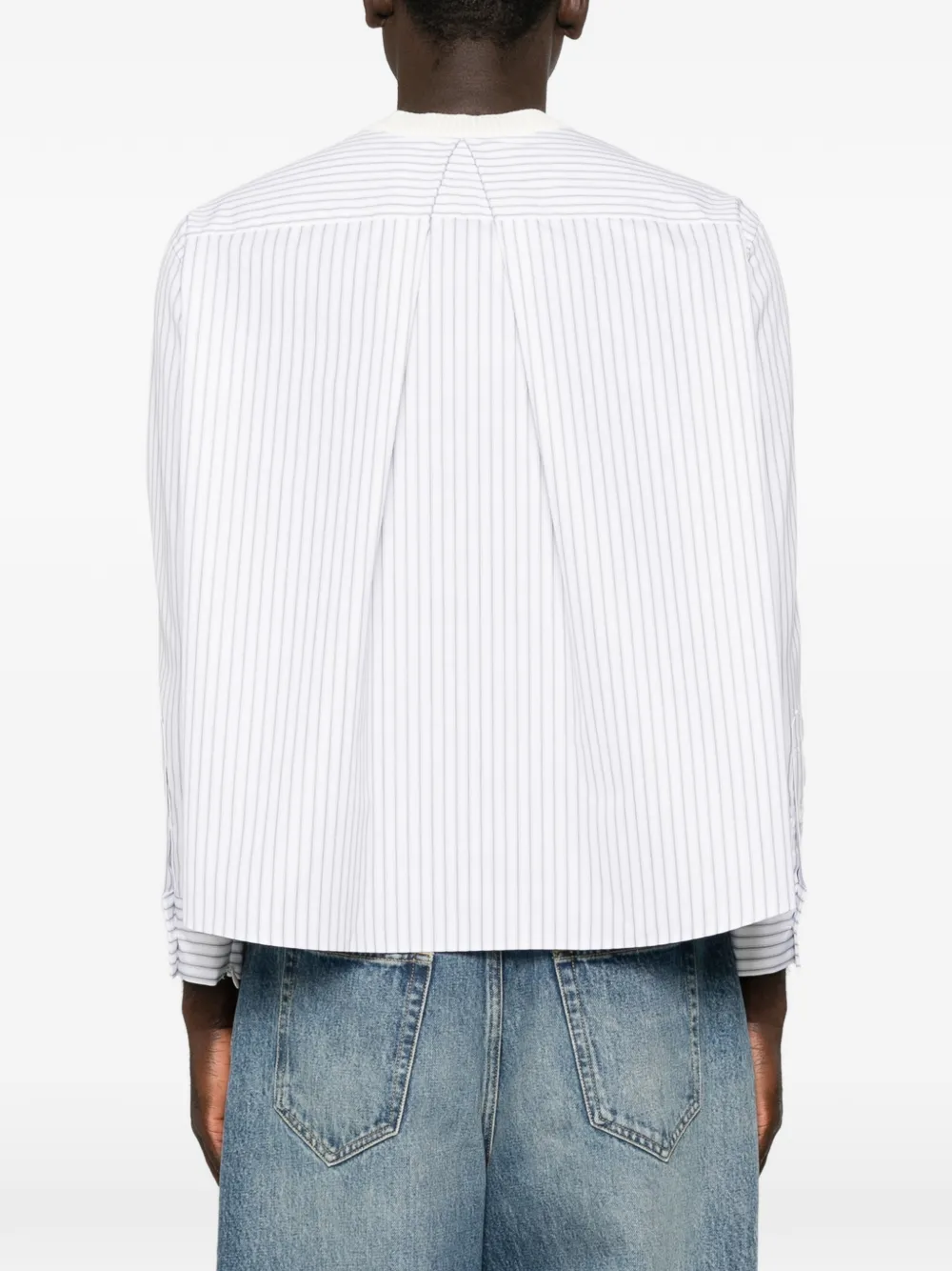sacai Trui met gestreept vlak Wit
