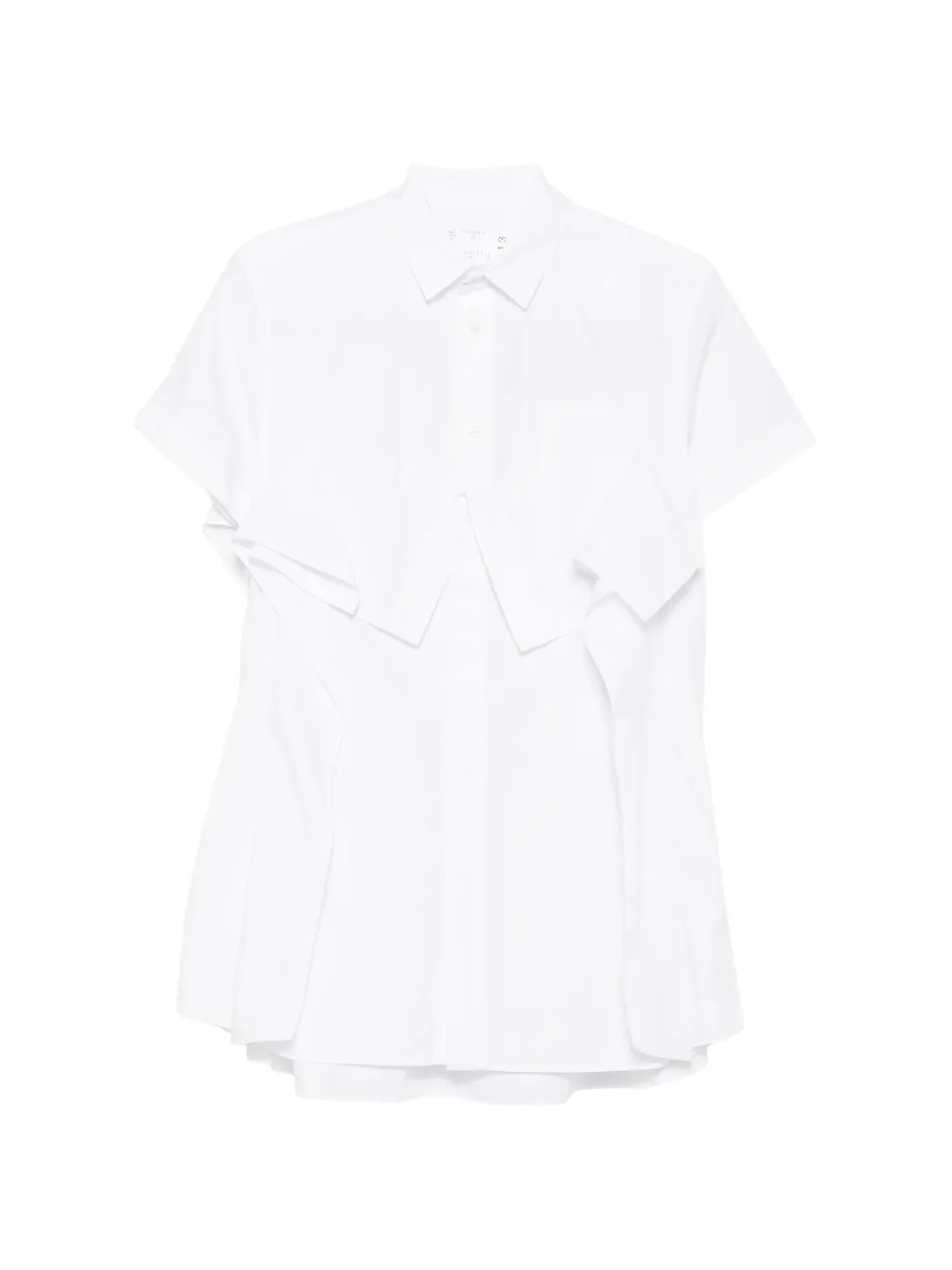 Sacai ruffled-detail short-sleeve mini dress Wit