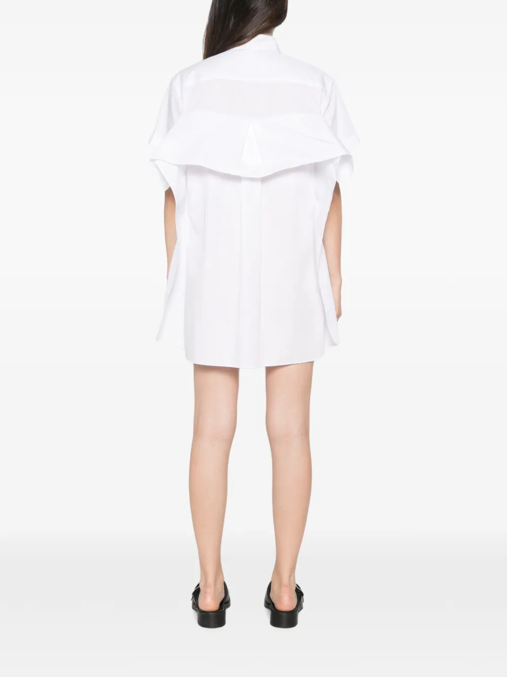 sacai ruffled-detail short-sleeve mini dress Wit