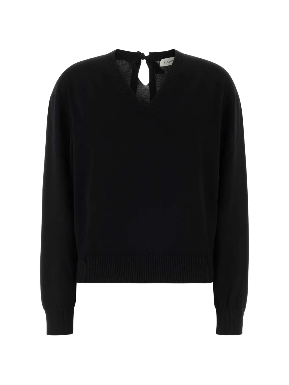 Lanvin bow-detail V-neck sweater - Schwarz