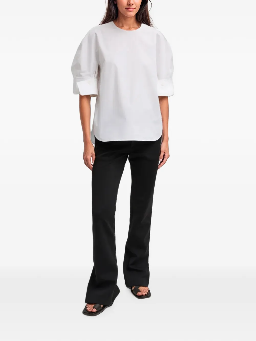 Tibi Shirt met pofmouwen Wit