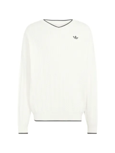 adidas cable-knit crew-neck sweatshirt