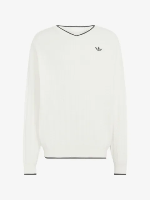 adidas sudadera en tejido de ochos con cuello redondo