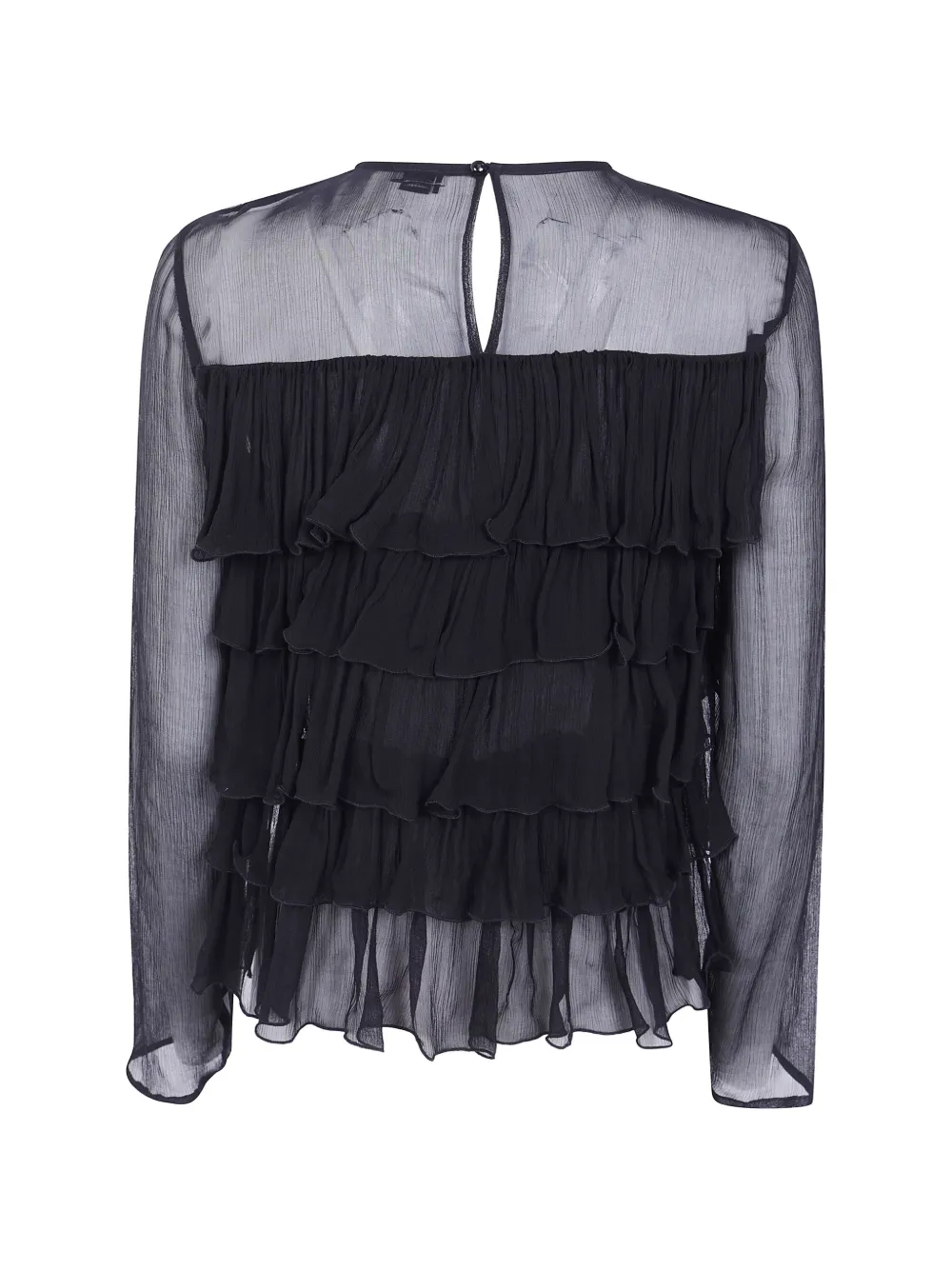 Elisabetta Franchi Blouse met ruchekraag Zwart