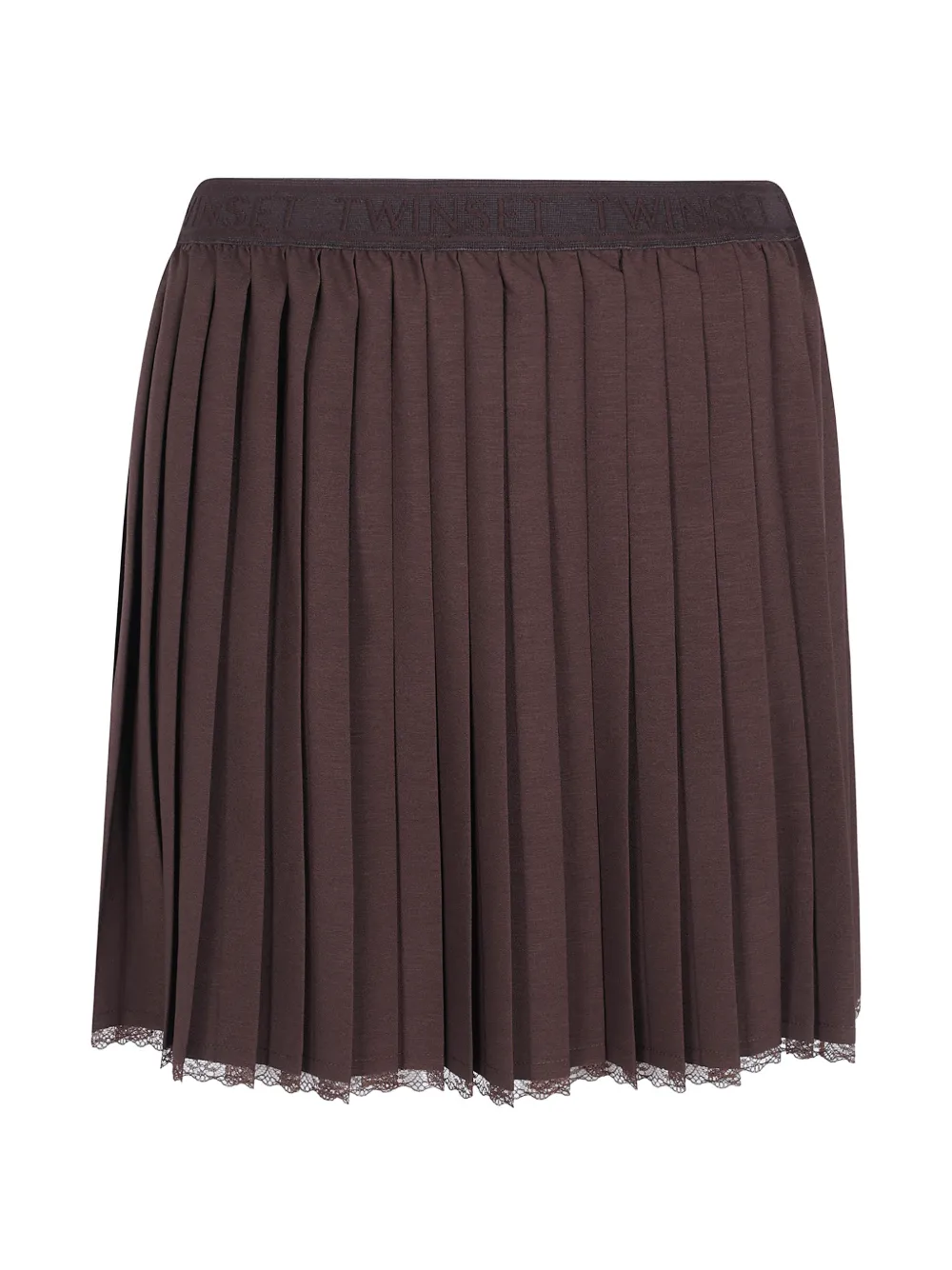 TWINSET pleated crêpe de chine short skirt - Braun