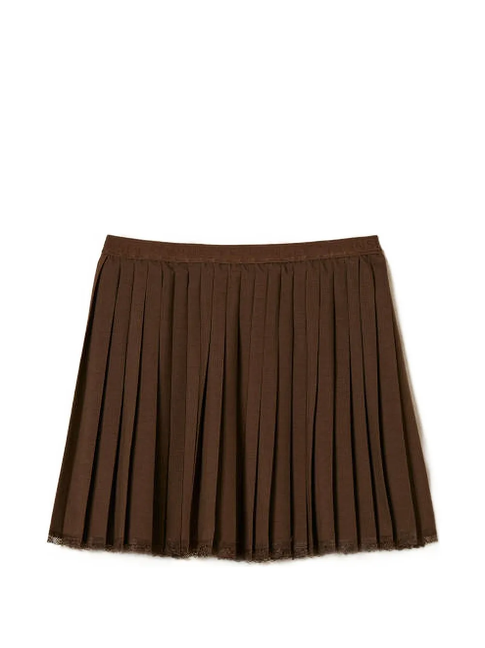 TWINSET pleated crêpe de chine short skirt - Marrone