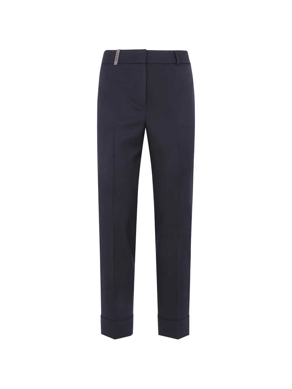 Peserico bead-embellished turn-up trousers - Nero