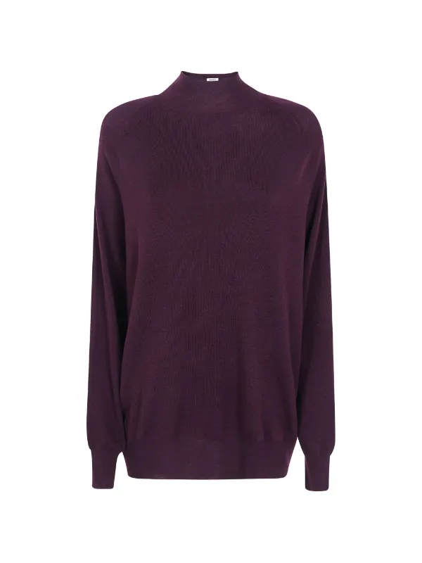 ASPESI Raglan-sleeve Turtleneck Sweater in Red