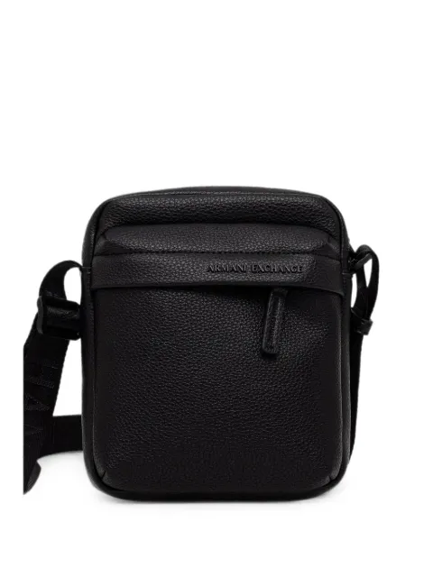 Armani Exchange logo-plaque pebbled messenger bag