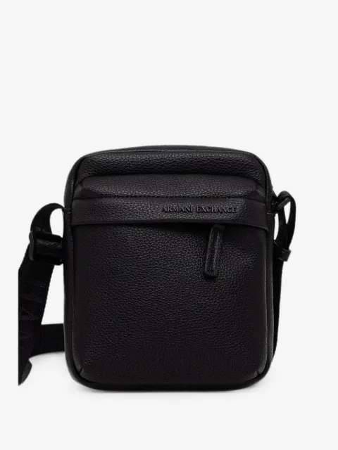 Armani Exchange logo-plaque pebbled messenger bag