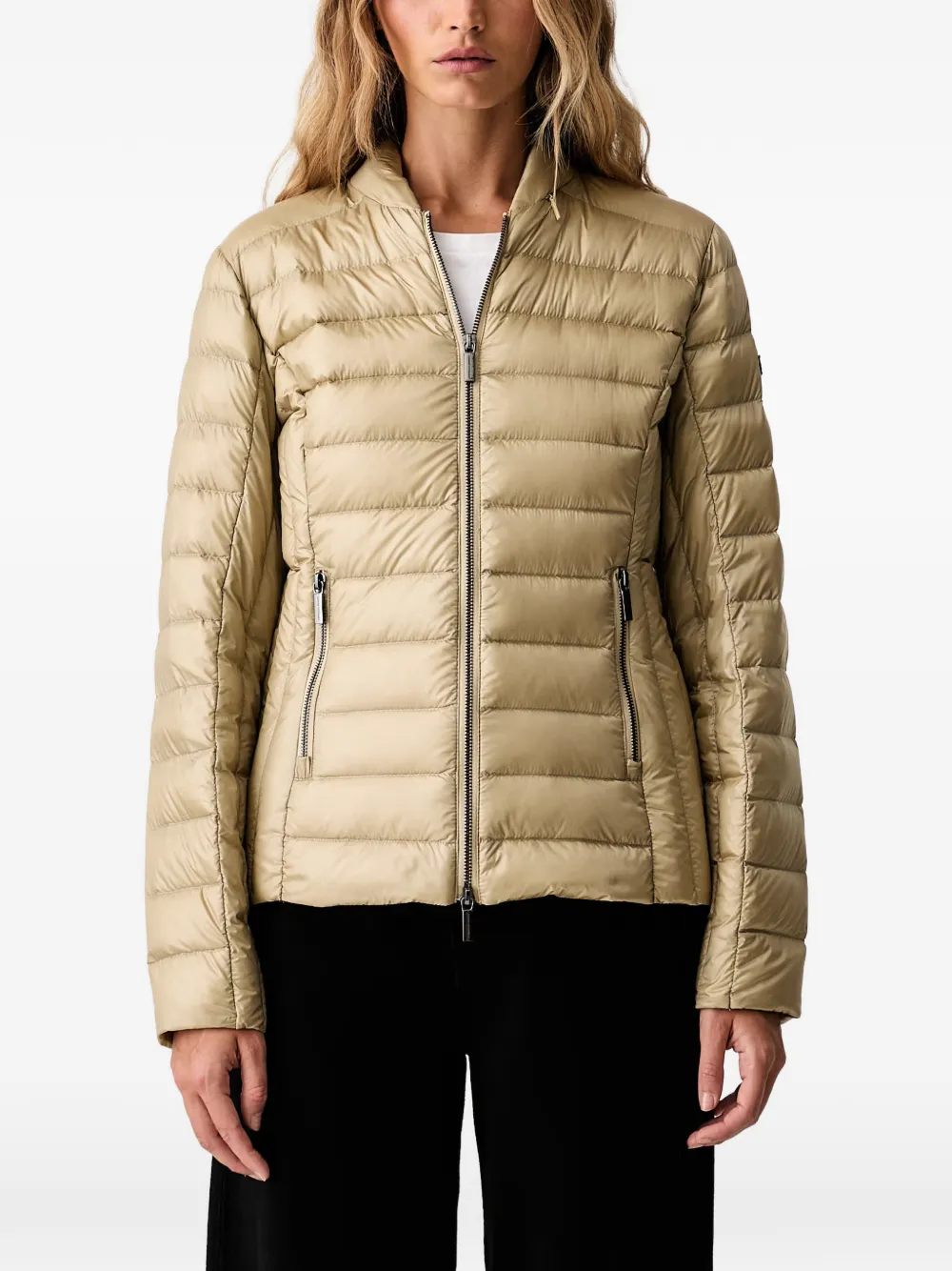 Armani Exchange Quilted Hooded Jacket In Brown