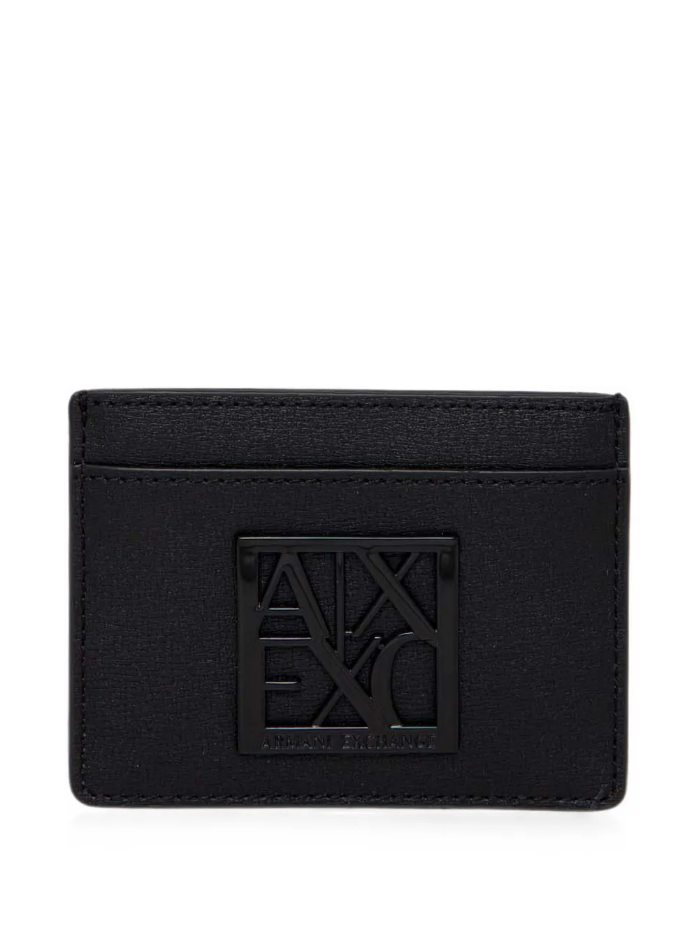 Armani Exchange Logo-plaque Cardholder In Black