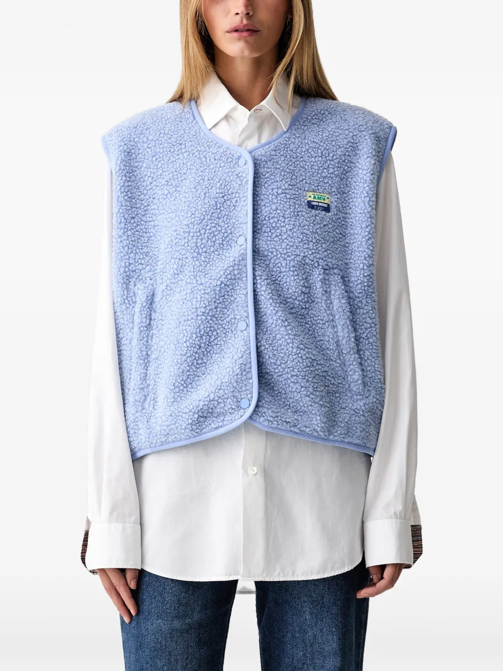 American Vintage Hoktown logo-patch gilet - Blu