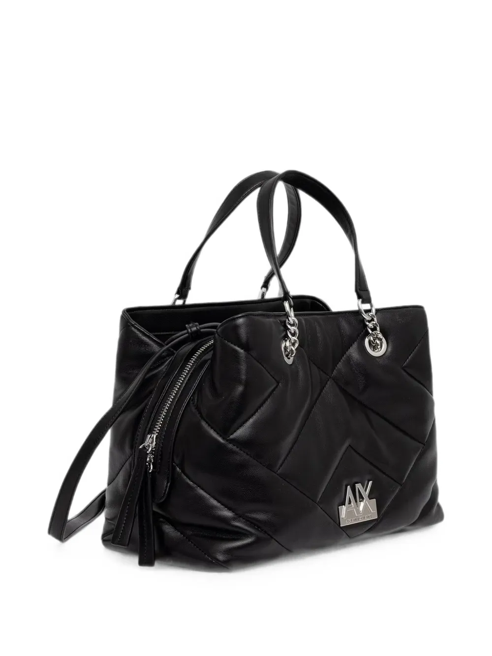 Armani Exchange Shopper met logoplakkaat Zwart
