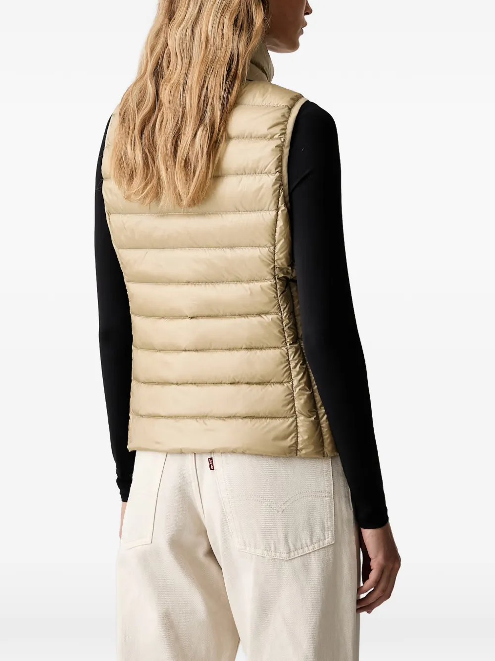 Armani Exchange Bodywarmer met hoge hals Beige