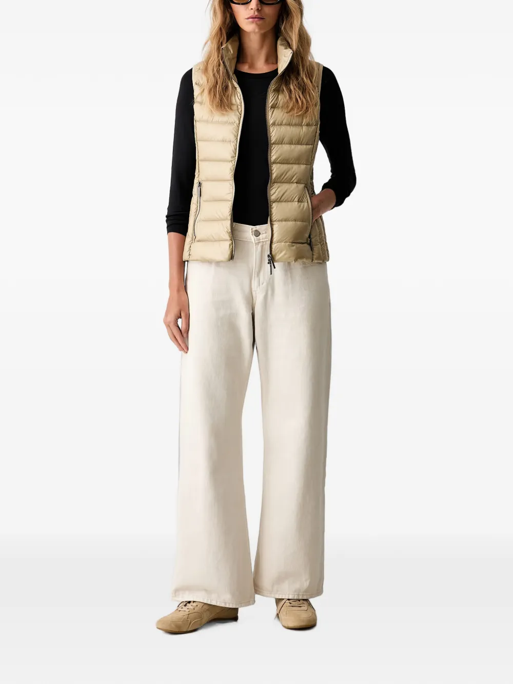 Armani Exchange Bodywarmer met hoge hals Beige