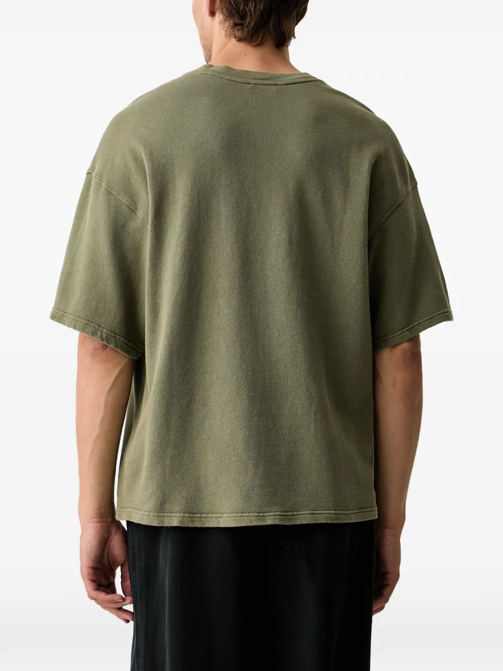 American Vintage Vibtown T-shirt met ronde hals en verlaagde schouders Groen