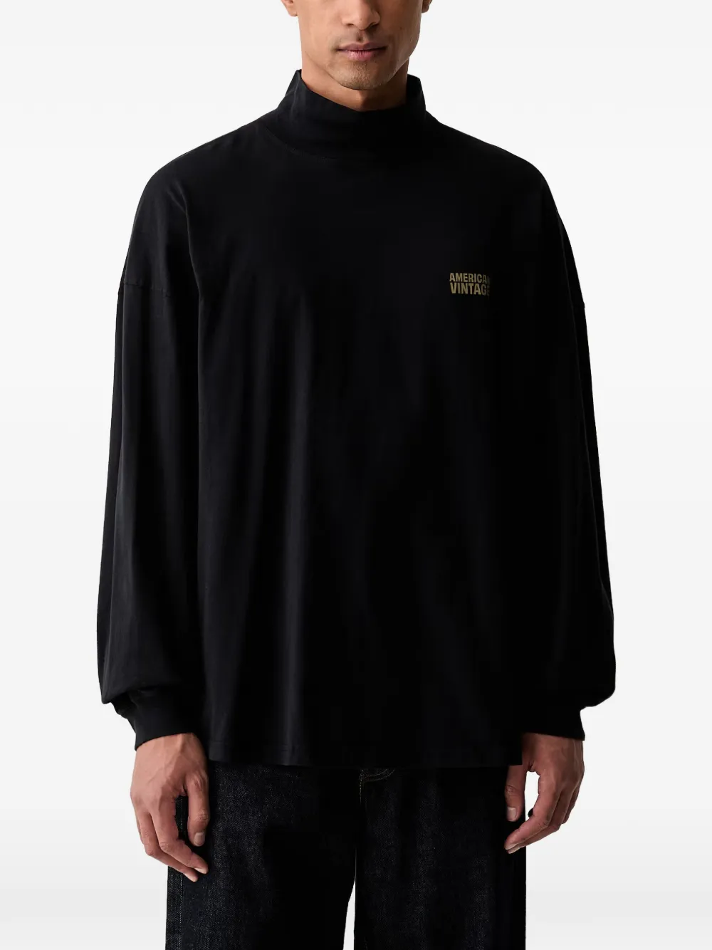 American Vintage Gixy logo-print high-neck sweatshirt - Nero