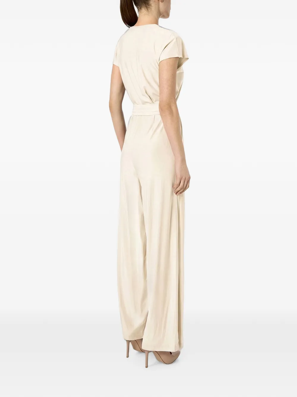 Wolford Jumpsuit met wijde pijpen Beige