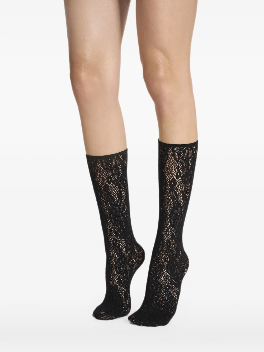 Wolford Infinite Rose sokken met bloemenprint Zwart