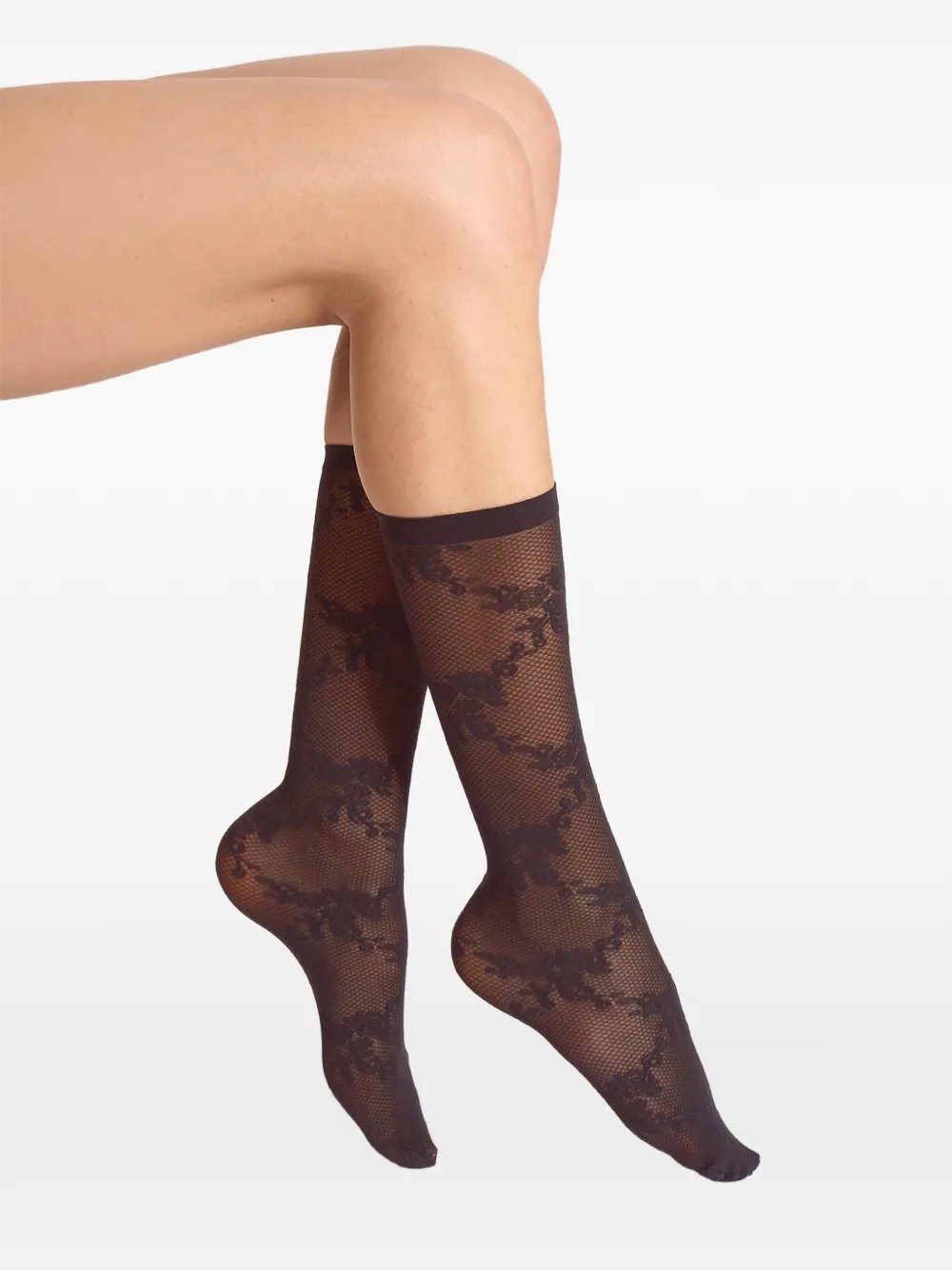 Wolford Shorts met bloemenkant Bruin