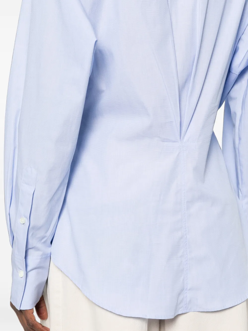 Closed Katoenen blouse met geplooide rug Blauw