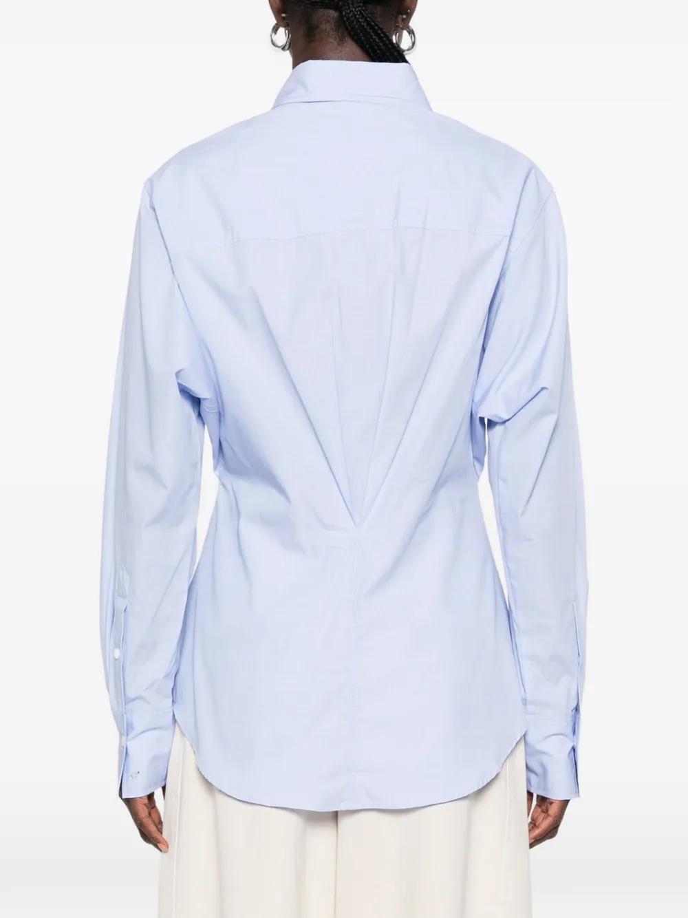 Closed Katoenen blouse met geplooide rug Blauw