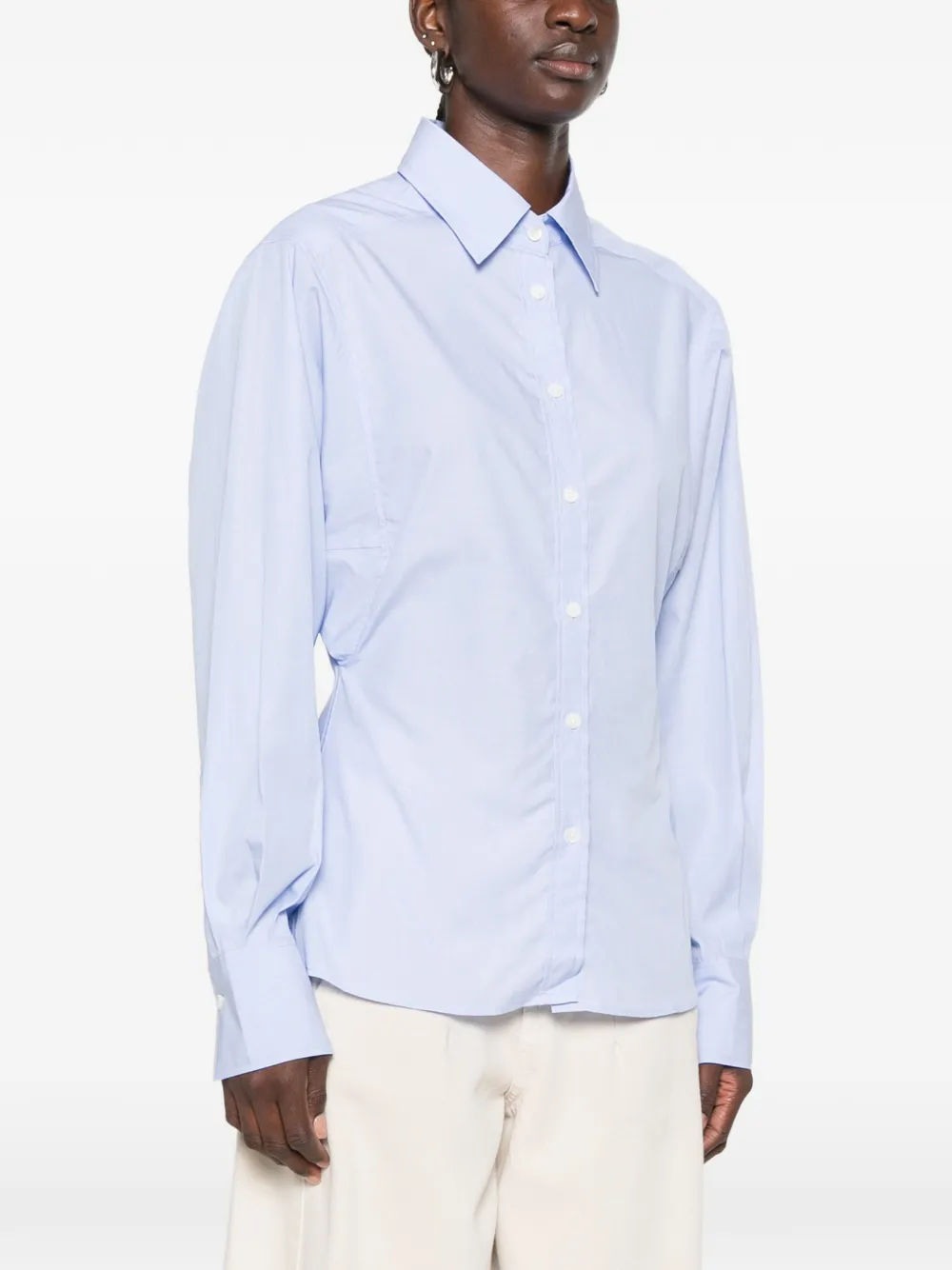 Closed Katoenen blouse met geplooide rug Blauw