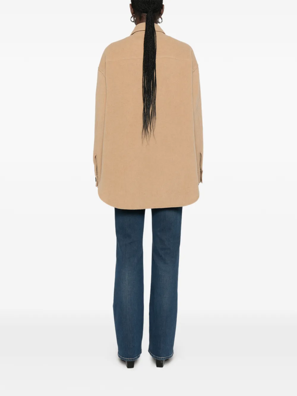 Closed Button-up shirtjack Beige