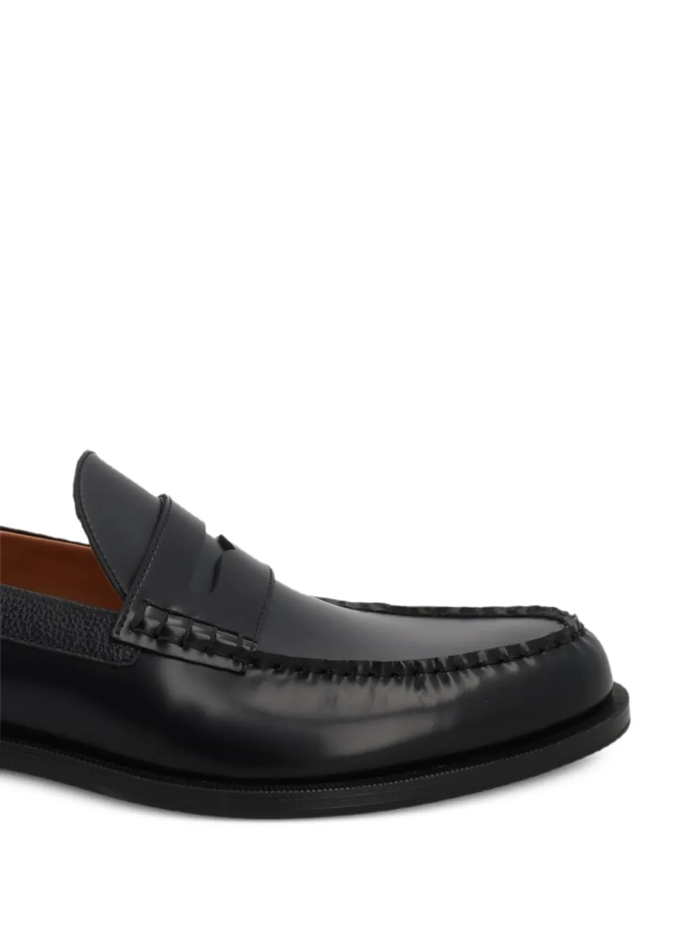 HUGO leather penny loafers Zwart