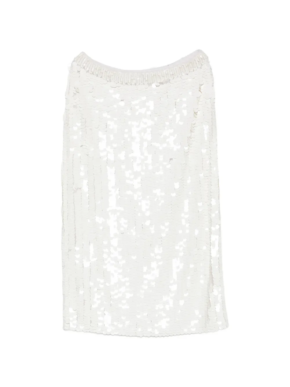P.a.r.o.s.h Sequin-embellished Midi Skirt In White