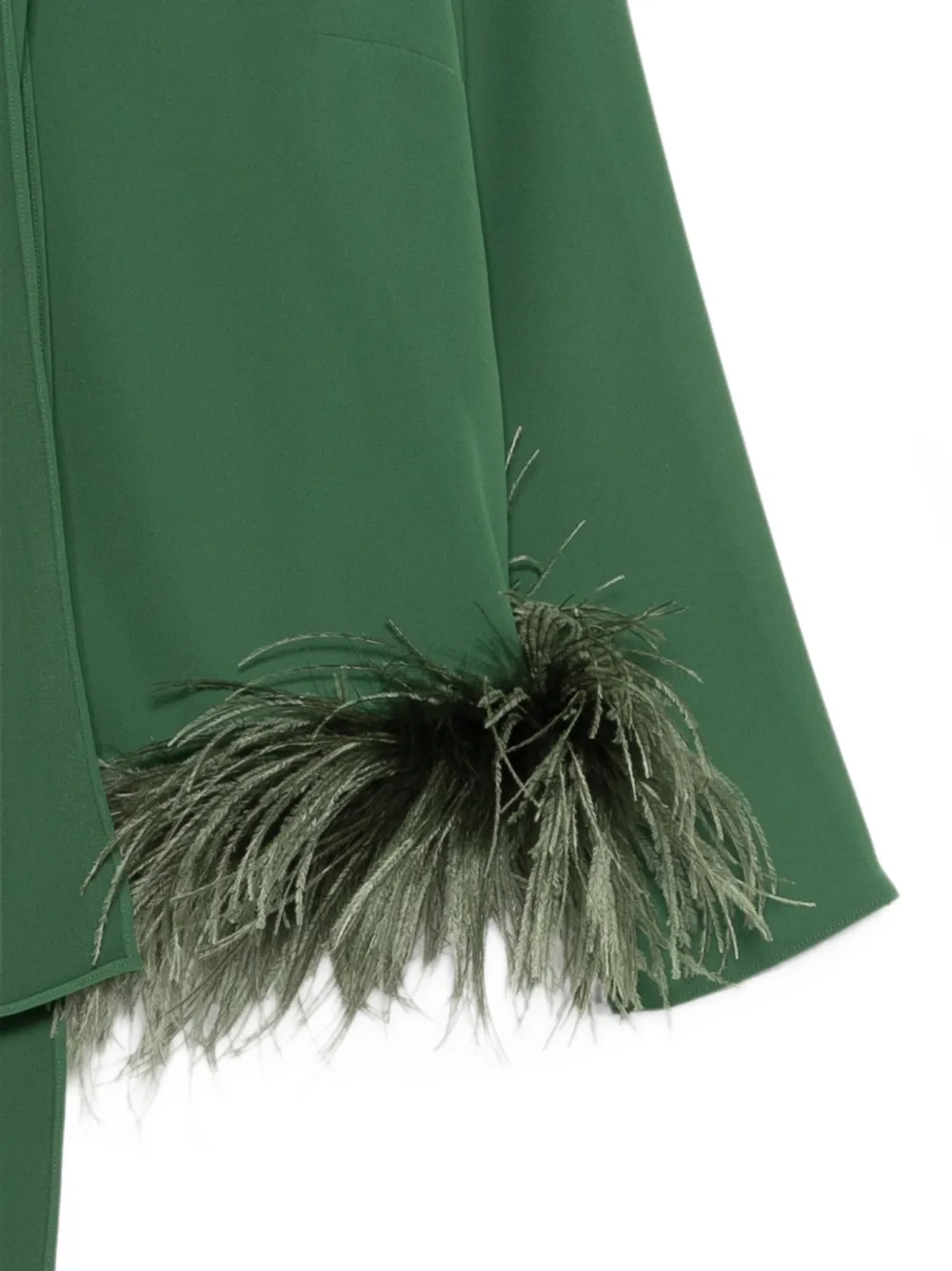P.A.R.O.S.H. Blouse met strik en veren afwerking Groen