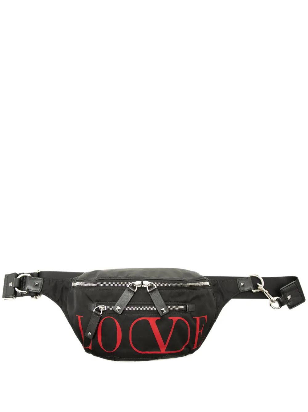 Valentino Garavani Pre-Owned 2018-2026 Nylon LOVE Rockstud belt bag - Nero
