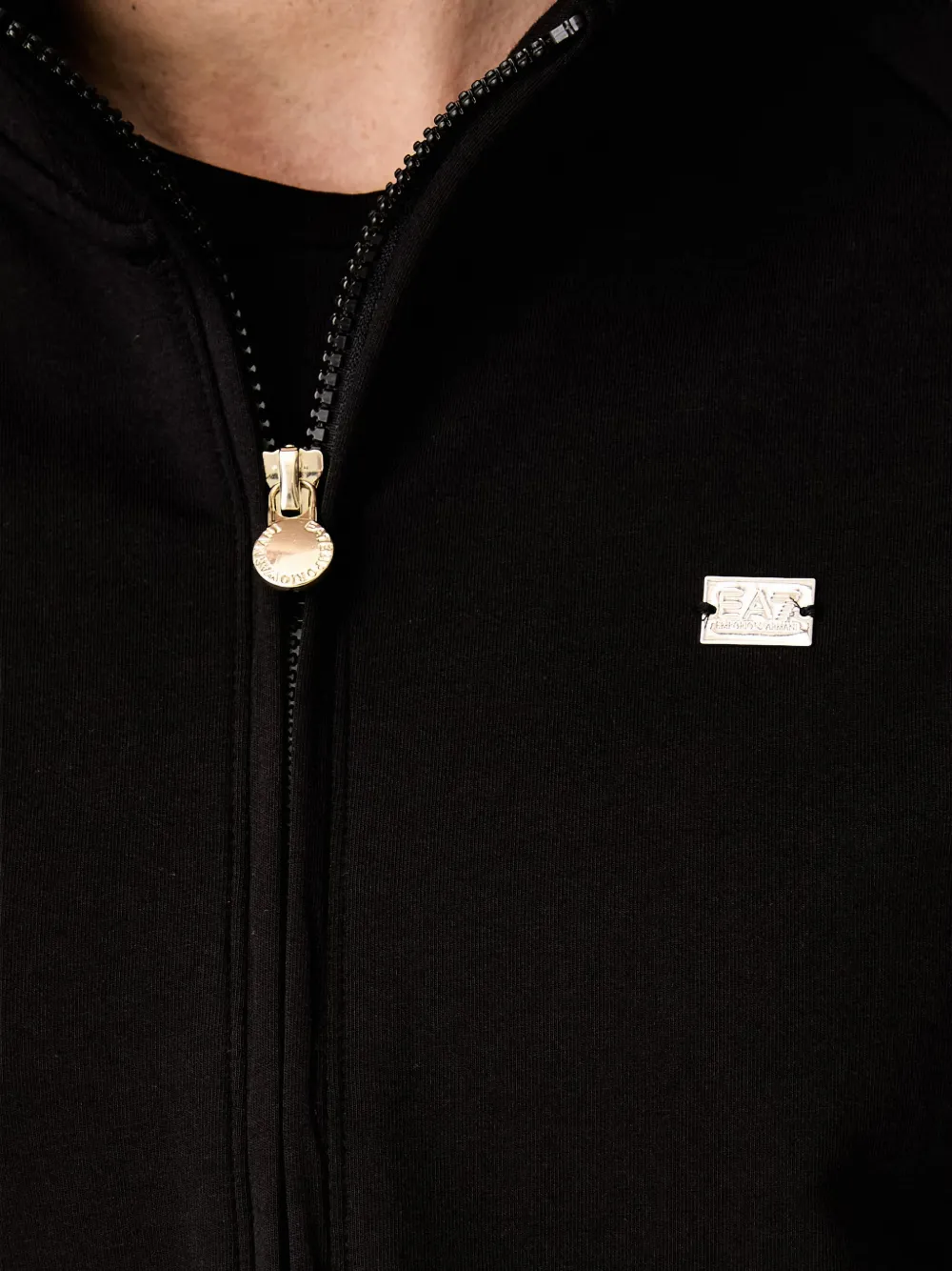Ea7 Emporio Armani Jack met raglan mouwen en logoplakkaat Zwart