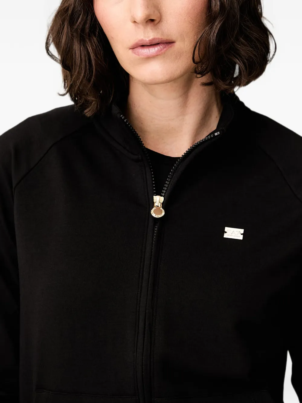 Ea7 Emporio Armani Jack met raglan mouwen en logoplakkaat Zwart
