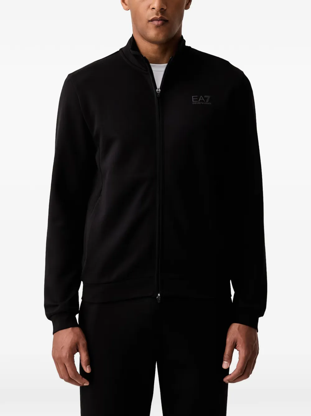 Ea7 Emporio Armani logo-print zip-up tracksuit - Nero