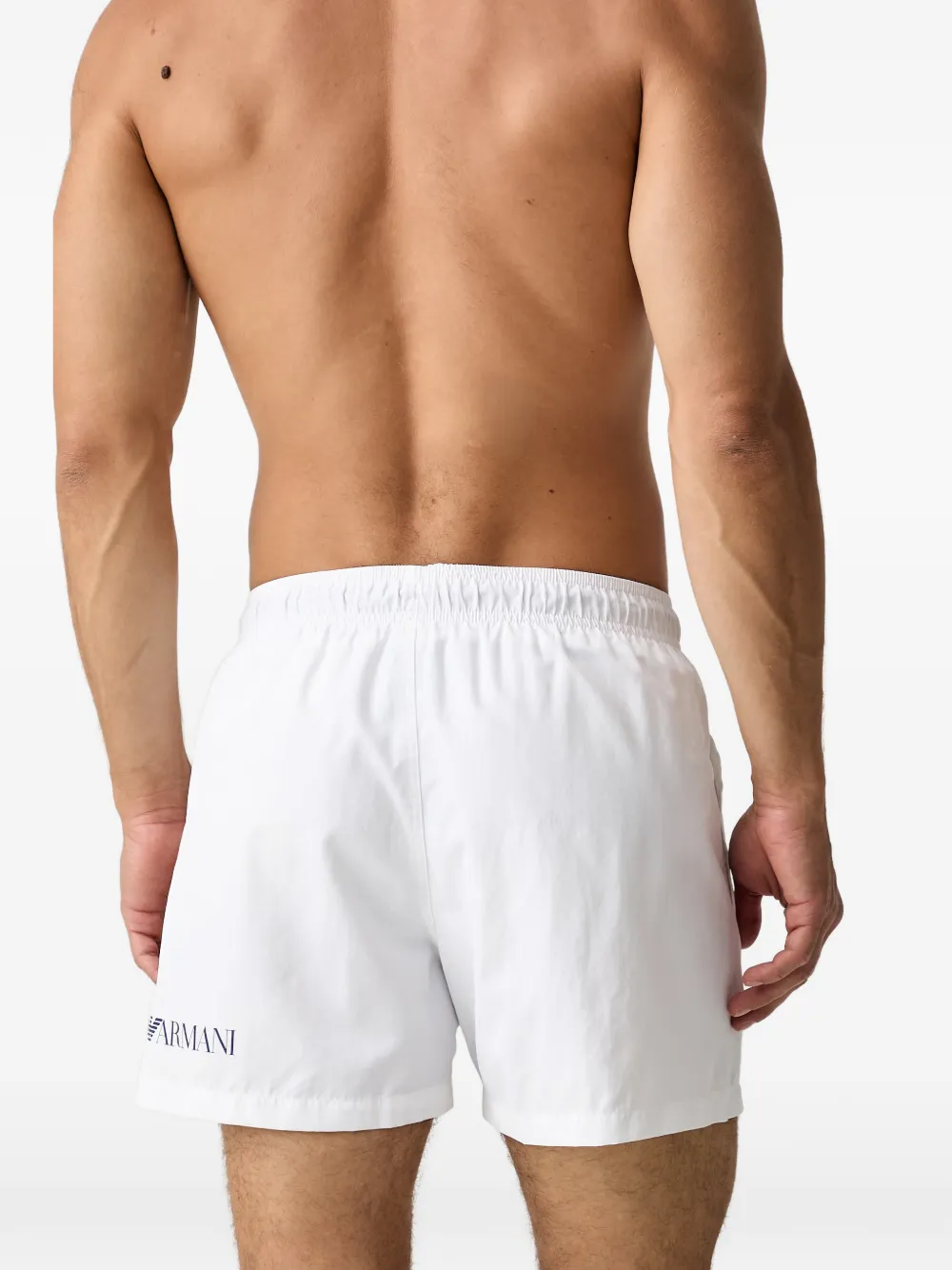 Ea7 Emporio Armani Zwembroek met logoprint en trekkoord Wit