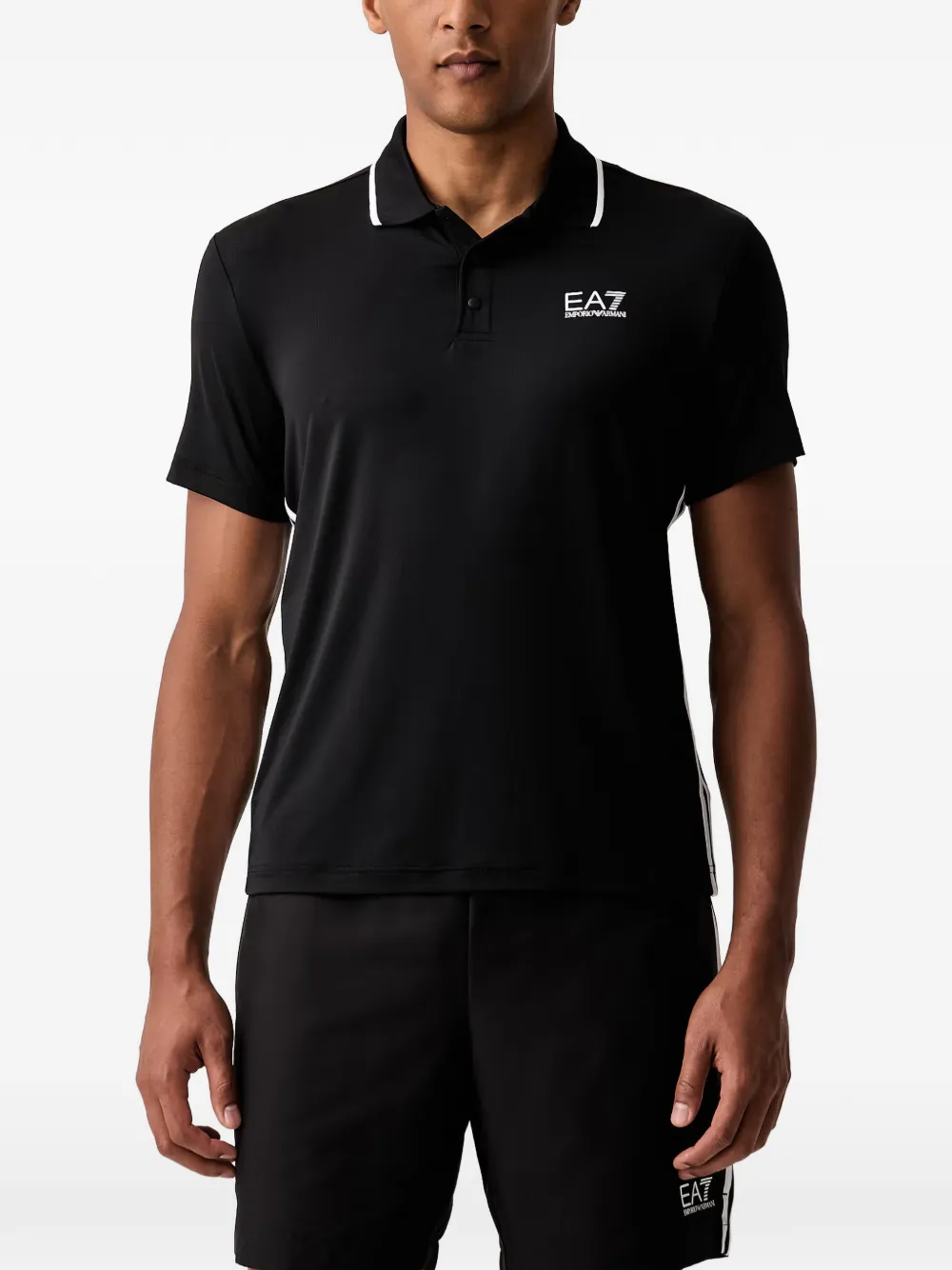 Ea7 Emporio Armani Ventus7 logo-print polo shirt - Nero