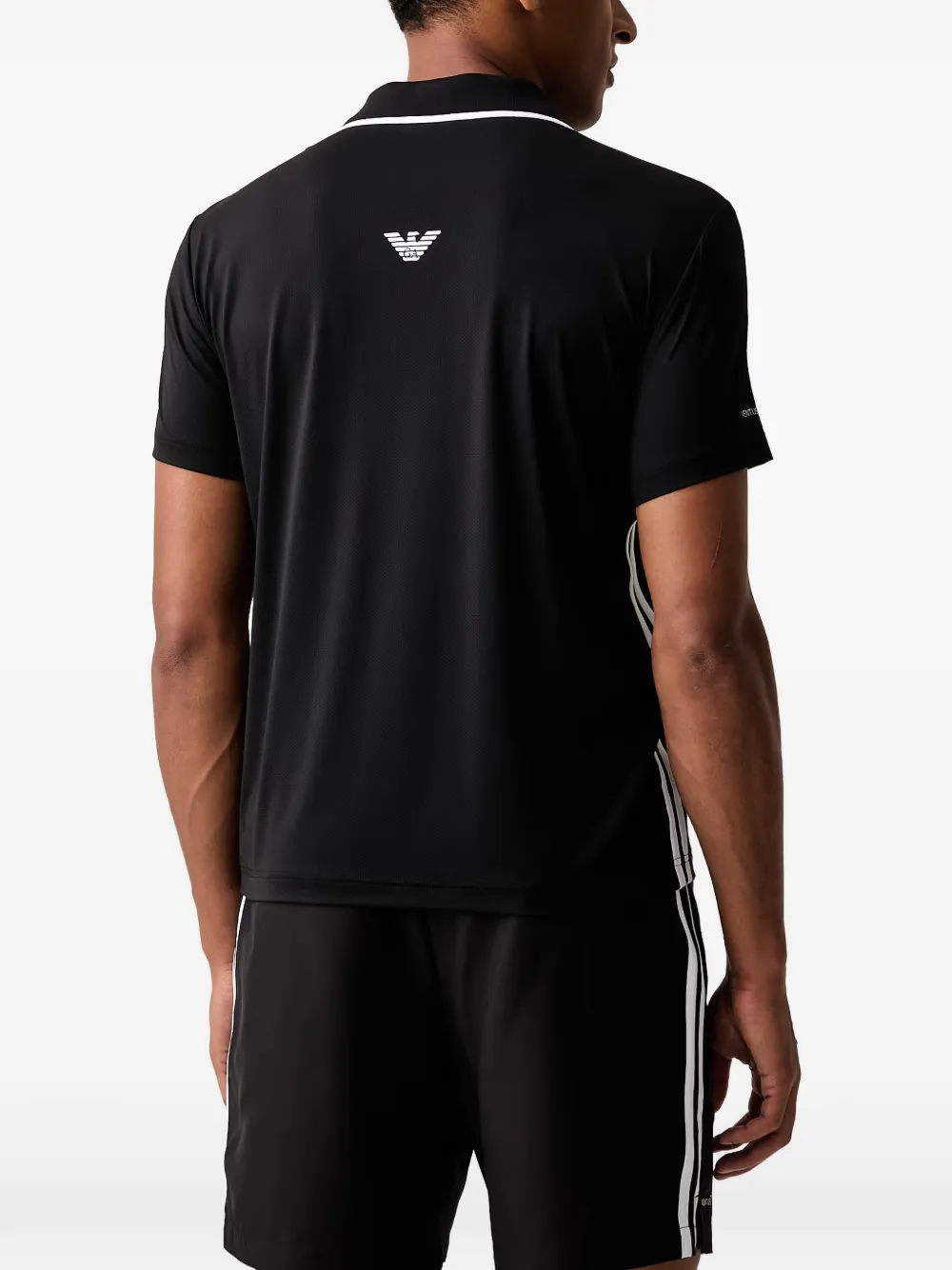 Ea7 Emporio Armani Ventus7 logo-print polo shirt Zwart