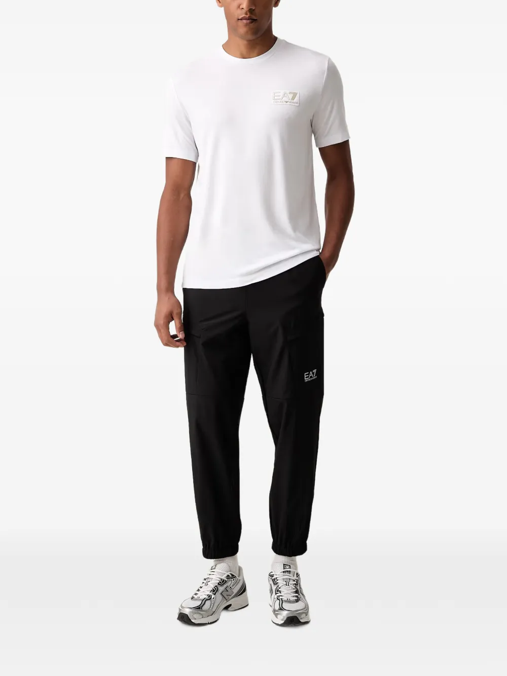 Ea7 Emporio Armani T-shirt met logopatch Wit