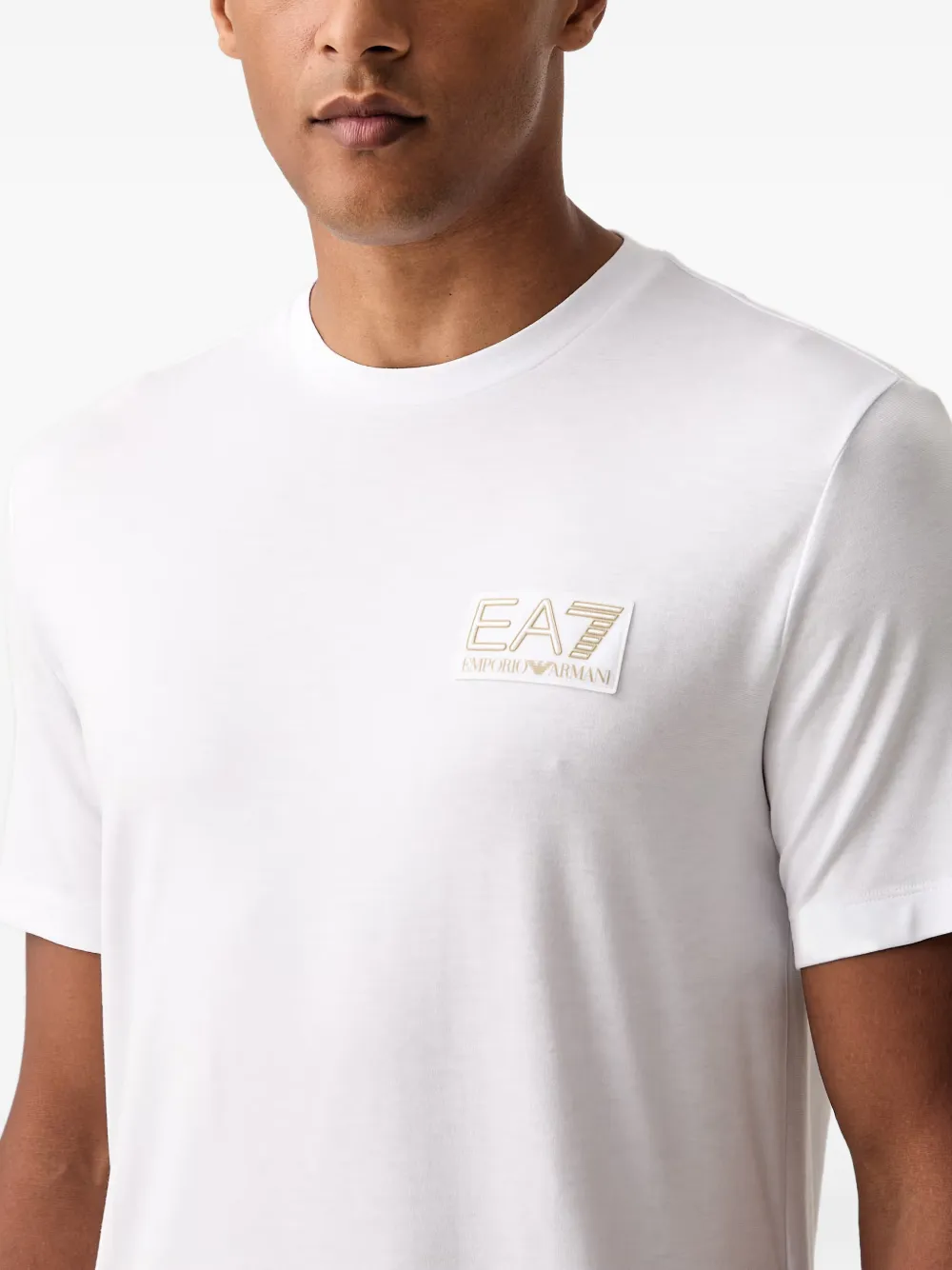 Ea7 Emporio Armani T-shirt met logopatch Wit