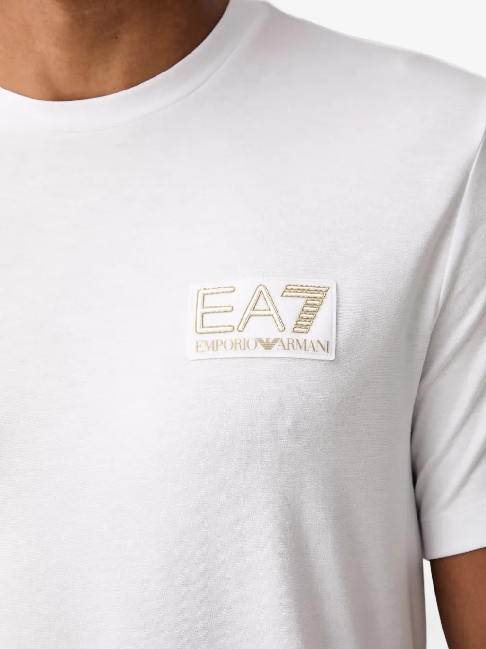 Ea7 Emporio Armani T-shirt met logopatch Wit