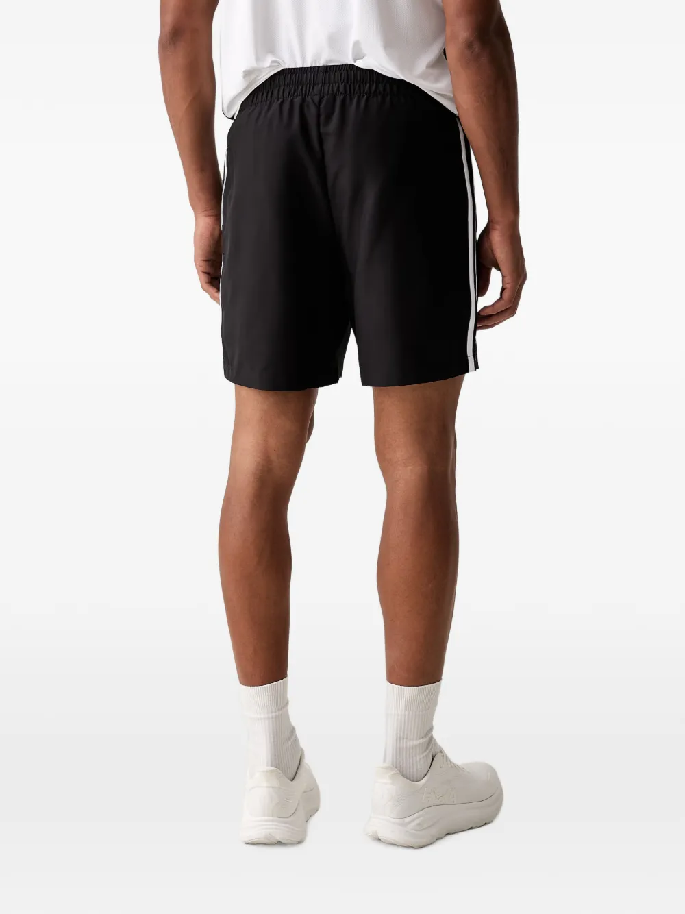 Ea7 Emporio Armani logo-print stripe-detail shorts Zwart