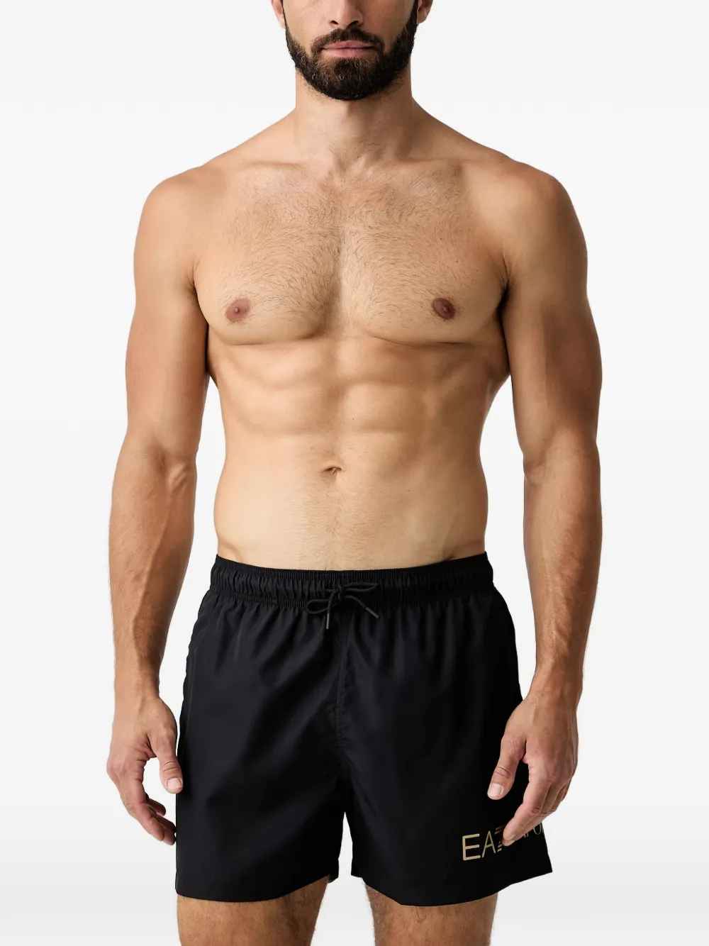 Ea7 Emporio Armani logo-detail swim shorts - Nero