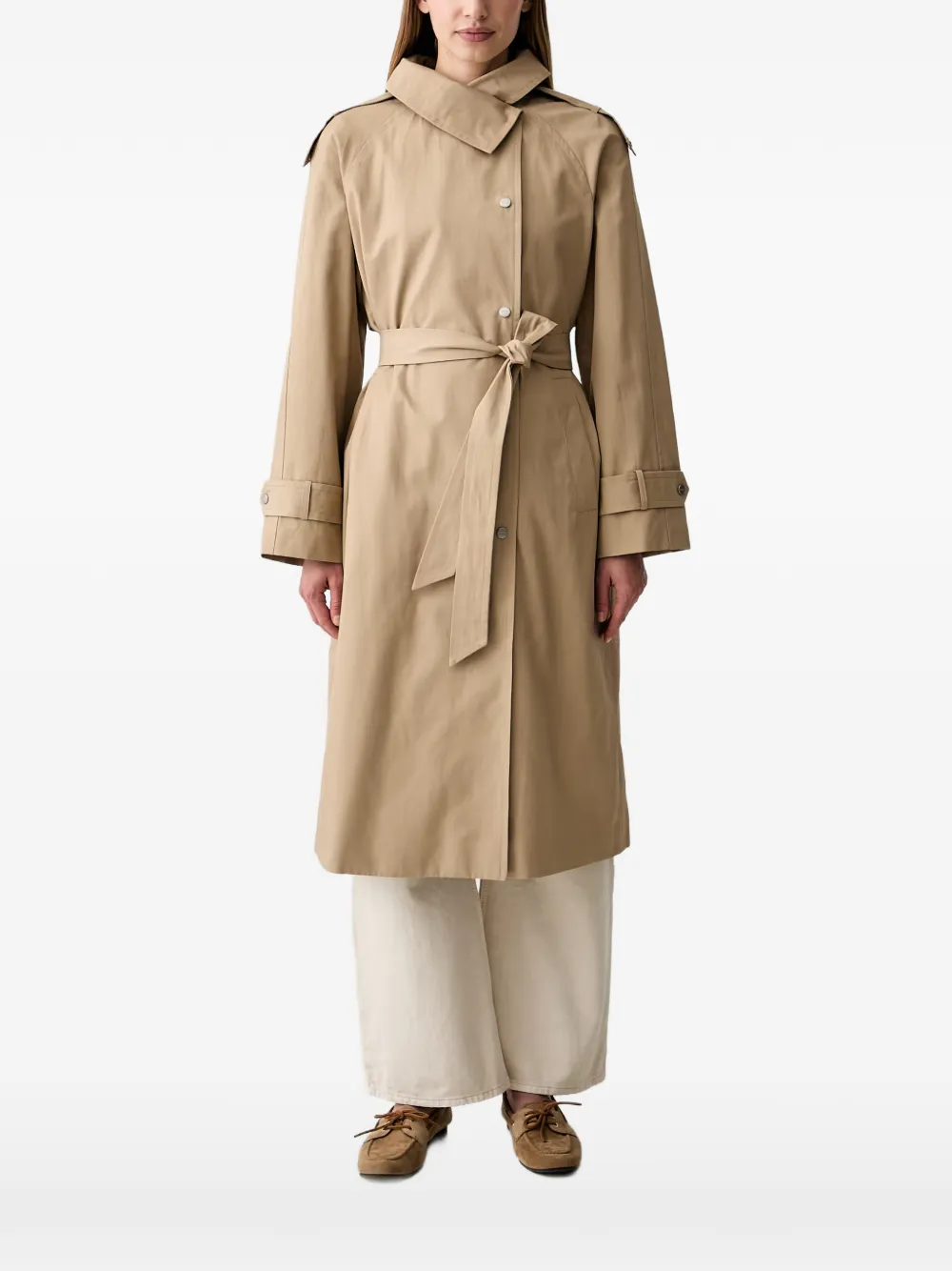Dkny Belted Trench Coat In Neutral