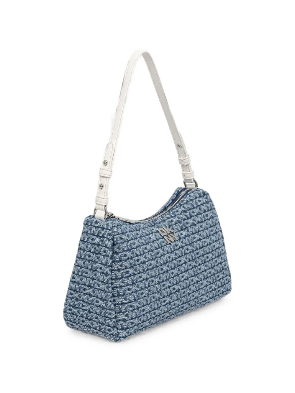 DKNY Denim shopper met monogram logo Blauw