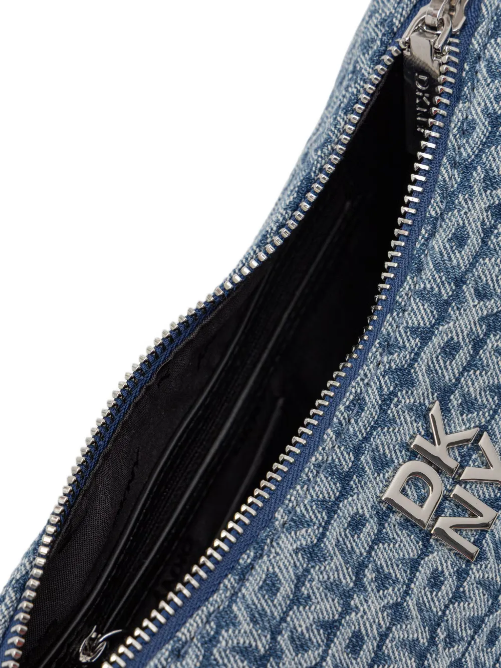 DKNY Denim shopper met monogram logo Blauw