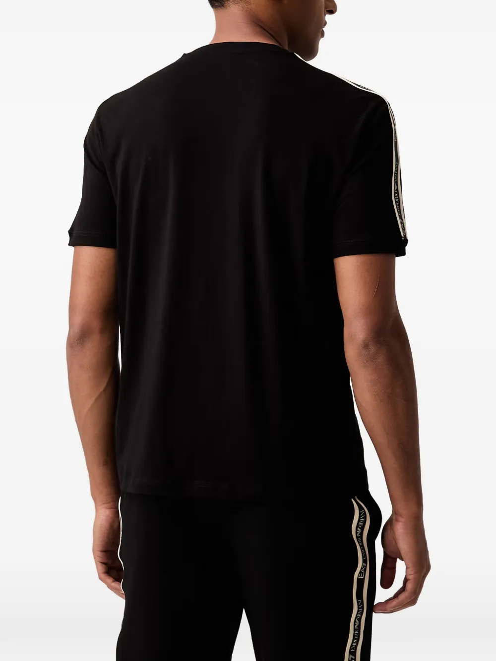 Ea7 Emporio Armani T-shirt met logo-tape Zwart